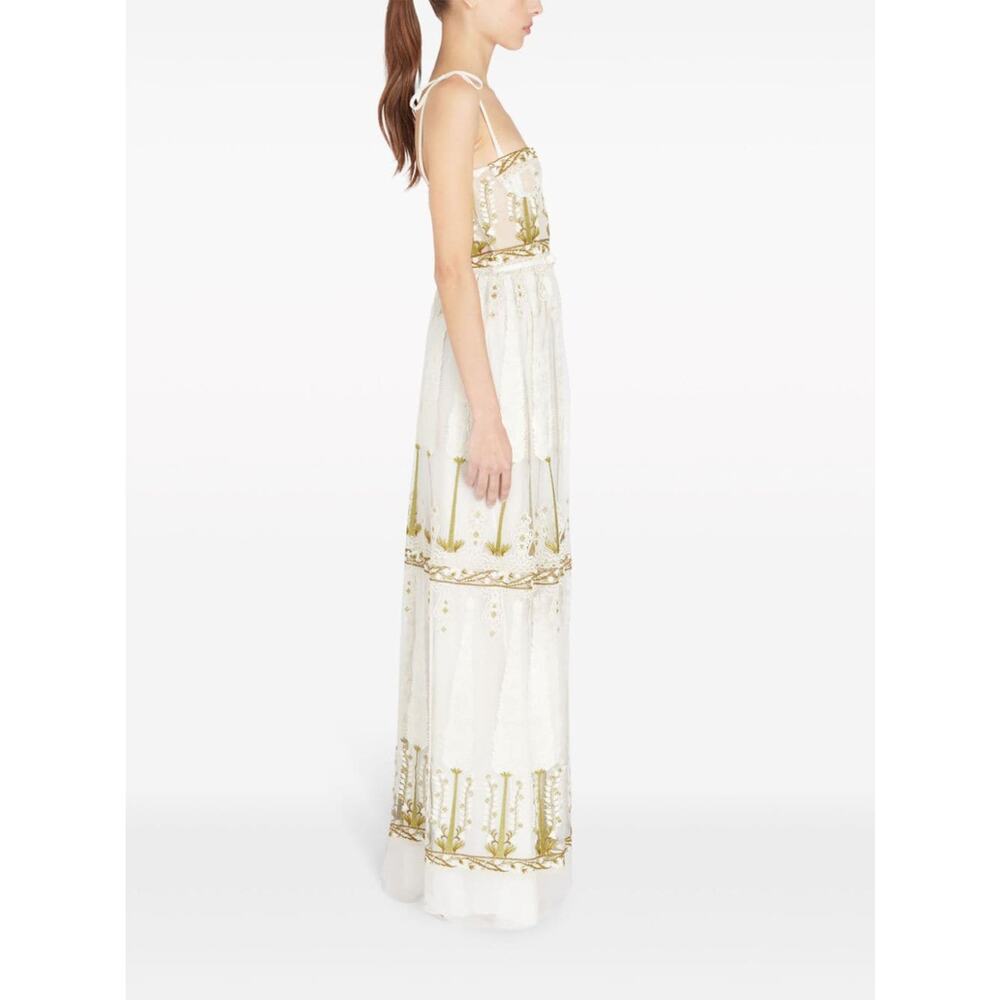 Giambattista Valli Sleeveless Illusion Embroidered Lace Gown - S - White - Picture 3 of 6